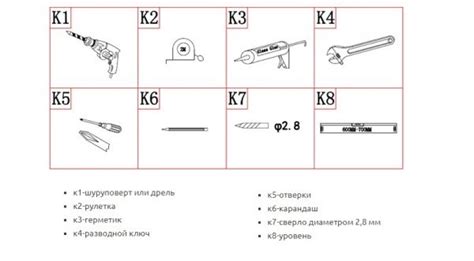Необходимые инструменты для сборки и монтажа