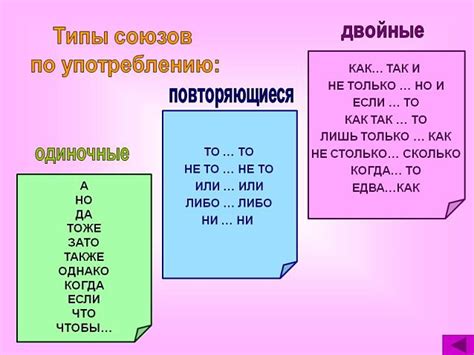 Понятие "союз" - связь и объединение слов в русском языке