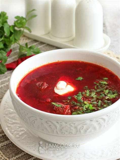 Приготовление борща с вареной свеклой