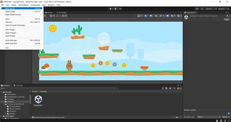 Создание новой сцены в Unity